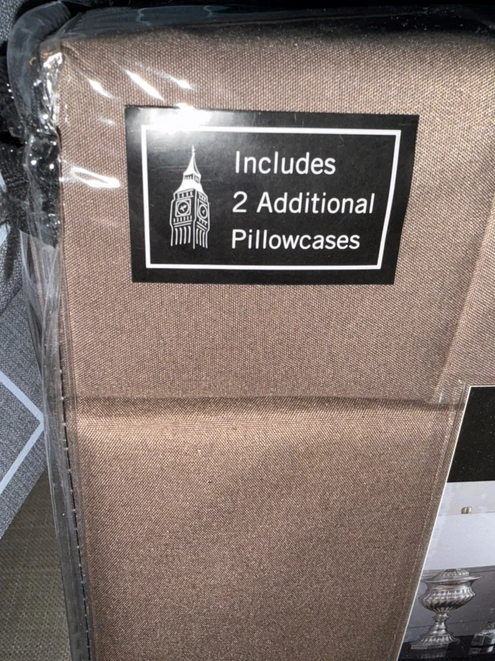 London Fog Queen Sheet Set in Taupe Brown includes 2 additional pillow cases
